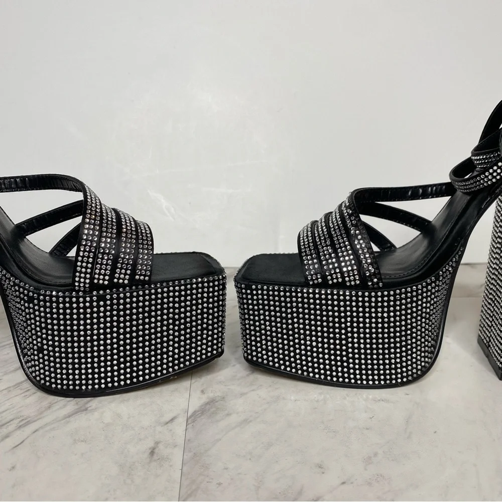 Steve Madden Cocktails Rhinestone Platform Heeled Sandal 7M